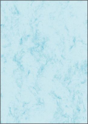 50 Stück Sigel Marmor-Papier, DP 551  A4, 200 g/qm, Edelkarton, blau