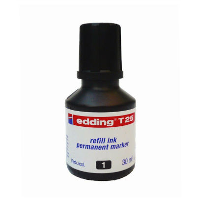 1 Stück edding T 25 Nachfülltinte für Permanentmarker, 30ml, schwarz