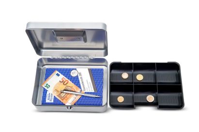 1 Stück MAUL Geldkassette, 250x191x90mm, silber, groß