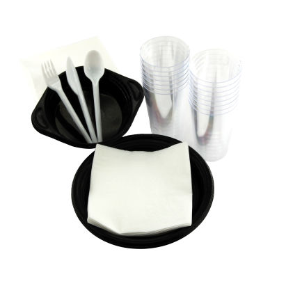 1 Stück Mehrweg Party Set S, Mehrweg-Besteck, Teller, Suppenschüssel, Becher, Servietten 1 Stück Mehrweg Party Set S, Mehrweg-Besteck, Teller, Suppenschüssel, Becher, Servietten