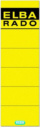 10 Stück ELBA RADO Ordnerrücken-Etiketten, kurz/breit, 190x59mm, selbstklebend, gelb