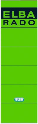 10 Stück ELBA RADO Ordnerrücken-Etiketten, kurz/breit, 190x59mm, selbstklebend, grün