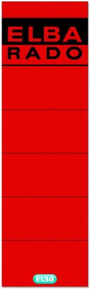 10 Stück ELBA RADO Ordnerrücken-Etiketten, kurz/breit, 190x59mm, selbstklebend, rot