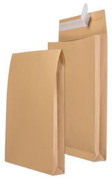 100 Stück MAILmedia Faltenversandtaschen B4, ohne Fenster, Haftklebung, 140 g/qm, 40mm Falte, braun