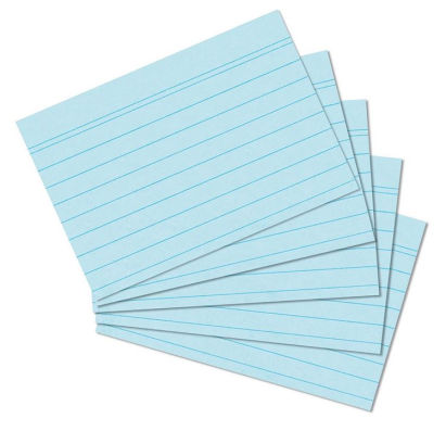 100 Stück herlitz Karteikarten, DIN A5, liniert, blau