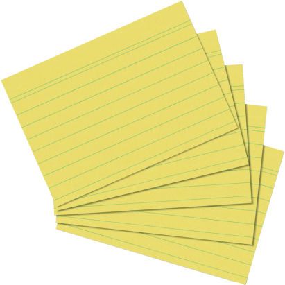 100 Stück herlitz Karteikarten, DIN A5, liniert, gelb