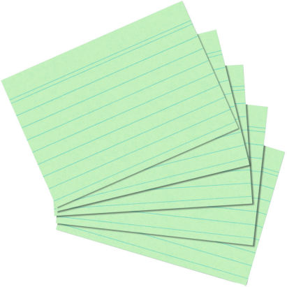 100 Stück herlitz Karteikarten, DIN A5, liniert, grün