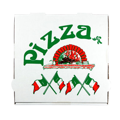 100 Stück Pizzabox Pizzakarton 24x24x4cm, NYC Italienische Flagge, weiß 100 Stück Pizzabox Pizzakarton 24x24x4cm, NYC Italienische Flagge, weiß