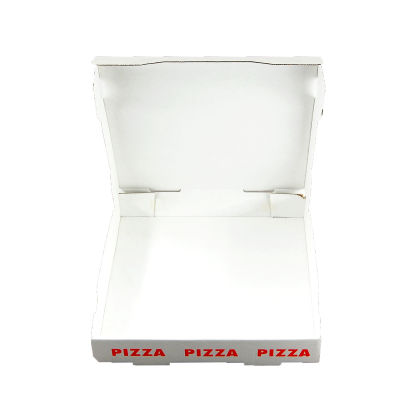 100 Stück Pizzabox Pizzakarton 26x26x4cm, NYC Italienische Flagge, weiß