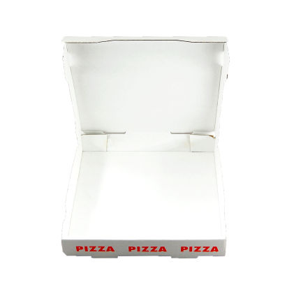 100 Stück Pizzabox Pizzakarton 28x28x4cm, NYC Italienische Flagge, weiß