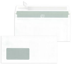 1000 Stück Briefumschläge DIN lang, mit Fenster, Haftklebung, 80 g/qm, weiß