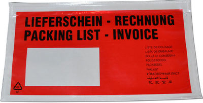 1000 Stück dm-folien Rechnungs- Lieferscheintasche, DIN C6, selbstklebend, mit Aufdruck 1000 Stück dm-folien Rechnungs- Lieferscheintasche, DIN C6, selbstklebend, mit Aufdruck
