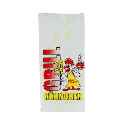 TOP 500 Stück Hähnchenbeutel PE- beschichtet 1/1, 100g, mit Druck