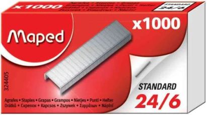 1000 Stück Maped Heftklammern 24/6, verzinkt, Standard 1000 Stück Maped Heftklammern 24/6, verzinkt, Standard