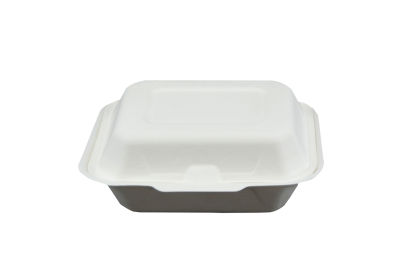 500 Stück Bio Bagasse Warmhalte- Menüboxen, Snackboxen HP2/IP9, 178x158x78mm, weiß