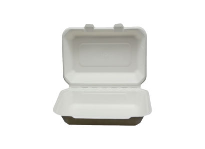 125 Stück Bio Bagasse Warmhalte- Menüboxen, Snackboxen HP2/IP9, 178x158x78mm, weiß