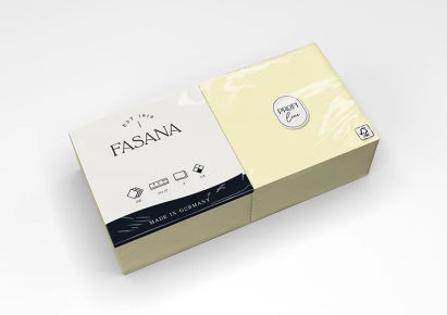 250 Stück FASANA Papier Servietten 2-lagig, 33x33cm, 1/4 Falz, creme-beige