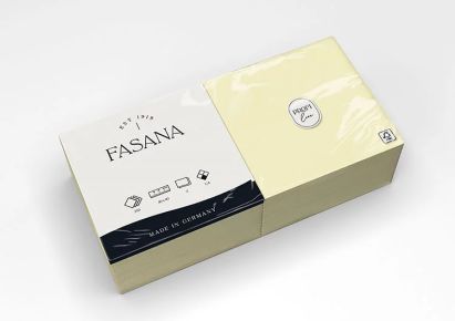 250 Stück FASANA Papier Servietten 2-lagig, 40x40cm, 1/4 Falz, creme-beige