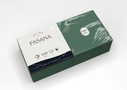 250 Stück FASANA Papier Servietten 2-lagig, 40x40cm, 1/4 Falz, emerald green, dunkelgrün
