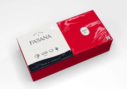 1000 Stück FASANA Papier Servietten 2-lagig, 40x40cm, 1/4 Falz, rot