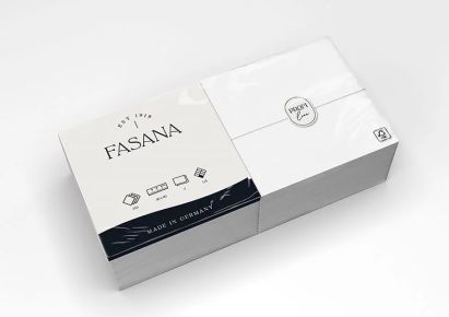 250 Stück FASANA Papier-Servietten 2-lagig, 40x40cm, 1/8 Falz, weiß