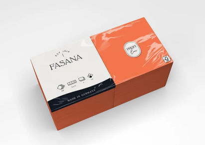 1000 Stück FASANA Papier Servietten 3-lagig, 33x33cm, 1/4 Falz, orange