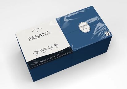 1000 Stück FASANA Papier Servietten 3-lagig, 40x40cm, 1/8 Falz, dunkelblau 1000 Stück FASANA Papier Servietten 3-lagig, 40x40cm, 1/8 Falz, dunkelblau