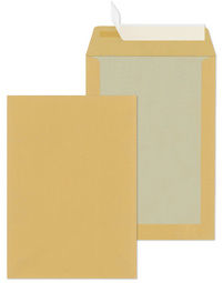 250 Stück Umschläge, Papprückwandtasche C5, ohne Fenster, braun, 90 g/qm