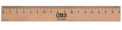 1 Stück M+R Holzlineal, 400mm, aus Buche, mit Metalleinlage, hellbraun 1 Stück M+R Holzlineal, 400mm, aus Buche, mit Metalleinlage, hellbraun