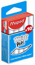 10 Stück Maped Wandtafelkreide WHITE PEPS, rund, weiß