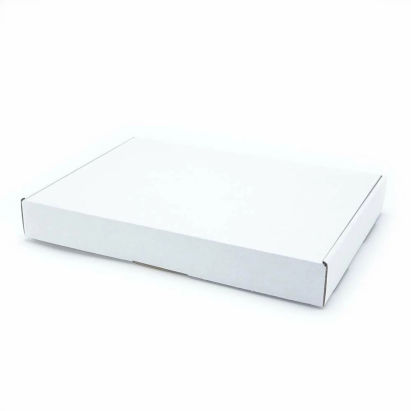 1 Stück Faltschachtel Maxibrief Karton, weiß, 350x250x50mm, 075, 1-wellig
