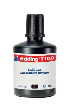 1 Stück edding T 100 Nachfülltinte für Permanentmarker, 100ml, schwarz