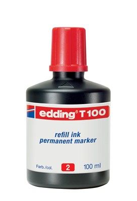 1 Stück edding T 100 Nachfülltinte für Permanentmarker, 100ml, rot 1 Stück edding T 100 Nachfülltinte für Permanentmarker, 100ml, rot