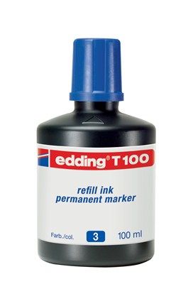 1 Stück edding T 100 Nachfülltinte für Permanentmarker, 100ml, blau