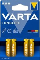 4 Stück VARTA Alkaline Batterie LONGLIFE 1,5 V, Micro (AAA LR03)