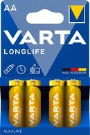 4 Stück VARTA Alkaline Batterie LONGLIFE 1,5 V, Mignon (AA/LR6)