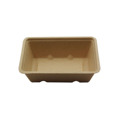 50 Stück Bagasse Imbiss- Snackschale A13, 370ml, 162x108x36mm, Natur