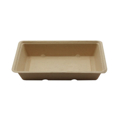 800 Stück Bagasse Imbiss- Snackschale A14, 500ml, 188x118x36mm, Natur