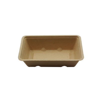 50 Stück Bagasse Imbiss- Snackschale A9, 300ml, 144x97x35mm, Natur