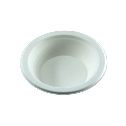 50 Stück Bio Bagasse Schale 300ml, rund, mit Rand, weiß 50 Stück Bio Bagasse Schale 300ml, rund, mit Rand, weiß