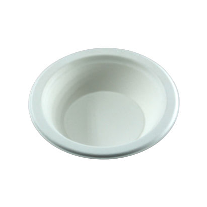50 Stück Bio Bagasse Schale 450ml, rund, mit Rand, weiß 50 Stück Bio Bagasse Schale 450ml, rund, mit Rand, weiß