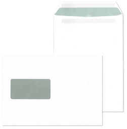 500 Stück Briefumschläge, Versandtaschen C5, weiß, mit Fenster, selbstklebend, 90 g/qm