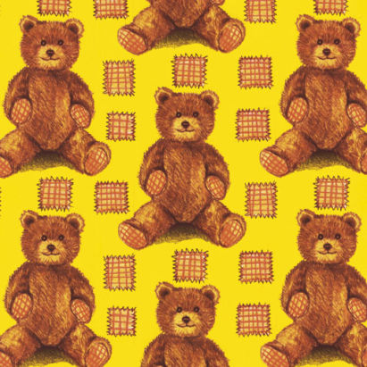 Geschenkpapier 83033, Teddybär, gelb / weiß, 250m, 70g/m²