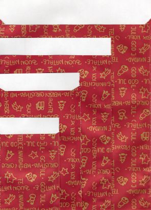 1000 Stück Papier Flachbeutel 99820F, Kraftpapier, Christmas Greetings rot, 60g/m², 175x215mm 1000 Stück Papier Flachbeutel 99820F, Kraftpapier, Christmas Greetings rot, 60g/m², 175x215mm