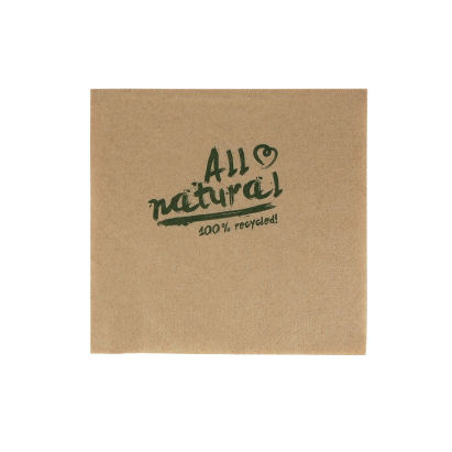 2000 Stück Green Nature Papier-Servietten  2-lagig, 40x40cm, 1/4 Falz, braun, Bio Druck