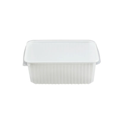 300 Stück Unischale PP, 1000ml, 180x132mm, Mehrweg, weiß mit Deckel 300 Stück Unischale PP, 1000ml, 180x132mm, Mehrweg, weiß mit Deckel