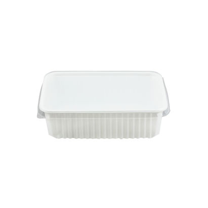 300 Stück Unischale PP, 750ml, 180x132mm, Mehrweg, weiß mit Deckel 300 Stück Unischale PP, 750ml, 180x132mm, Mehrweg, weiß mit Deckel