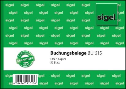1 Stück Sigel Formularbuch BU 615 Buchungsbeleg, A6 quer, 50 Blatt 1 Stück Sigel Formularbuch BU 615 Buchungsbeleg, A6 quer, 50 Blatt