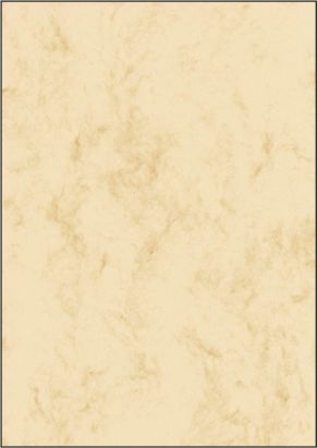 25 Stück Sigel Marmor-Papier, DP 181  A4, Feinpapier, 90 g/qm, beige