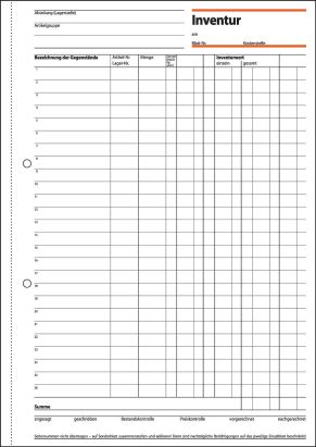 1 Stück Sigel Formularbuch IN 415 Inventurbuch, A4, 50 Blatt